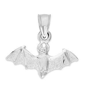 Solid 14k Gold Bat Pendant - Halloween Pendant Seasonal Jewelry
